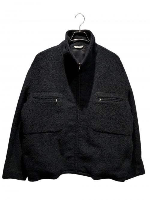 AURALEE（オーラリー）AURALEE (オーラリー) BRUSHED SURI ALPACA MOHAIR JACQUARD ZIP BLOUSON A23AB01AJ 2023年 ブラック サイズ:4の古着・服飾アイテム