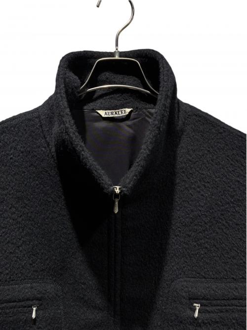 AURALEE（オーラリー）AURALEE (オーラリー) BRUSHED SURI ALPACA MOHAIR JACQUARD ZIP BLOUSON A23AB01AJ 2023年 ブラック サイズ:4の古着・服飾アイテム