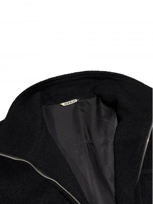 AURALEE（オーラリー）AURALEE (オーラリー) BRUSHED SURI ALPACA MOHAIR JACQUARD ZIP BLOUSON A23AB01AJ 2023年 ブラック サイズ:4の古着・服飾アイテム