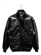 AURALEEオーラリー）の古着「LAMB LEATHER ZIP BLOUSON A25AB01WX 2025年」｜ブラック