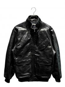 AURALEE（オーラリー）の古着「LAMB LEATHER ZIP BLOUSON A25AB01WX 2025年」｜ブラック