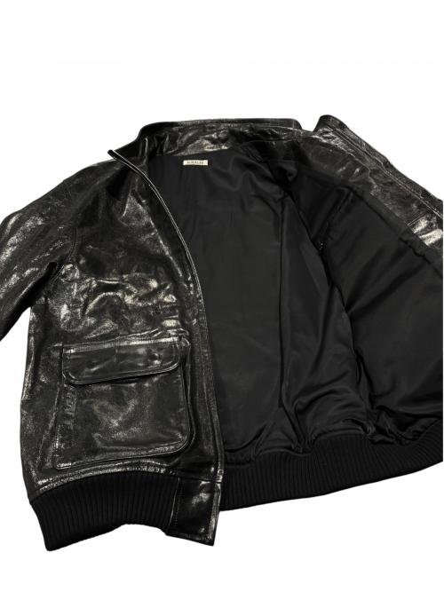 AURALEE（オーラリー）AURALEE (オーラリー) LAMB LEATHER ZIP BLOUSON A25AB01WX 2025年 ブラック サイズ:4の古着・服飾アイテム
