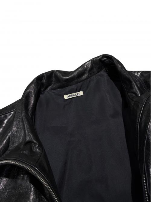 AURALEE（オーラリー）AURALEE (オーラリー) LAMB LEATHER ZIP BLOUSON A25AB01WX 2025年 ブラック サイズ:4の古着・服飾アイテム