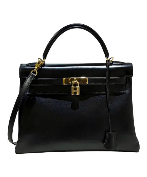 HERMES（エルメス）HERMES (エルメス) Kelly 28 ケリー 28/内縫い/ボックスカーフ/ブラック/▢F刻印：2002年製造/ゴールド金具 ブラック サイズ:28の古着・服飾アイテム