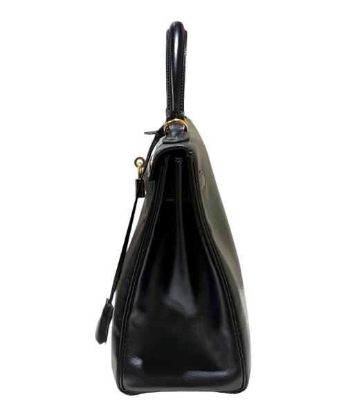 HERMES（エルメス）HERMES (エルメス) Kelly 28 ケリー 28/内縫い/ボックスカーフ/ブラック/▢F刻印：2002年製造/ゴールド金具 ブラック サイズ:28の古着・服飾アイテム