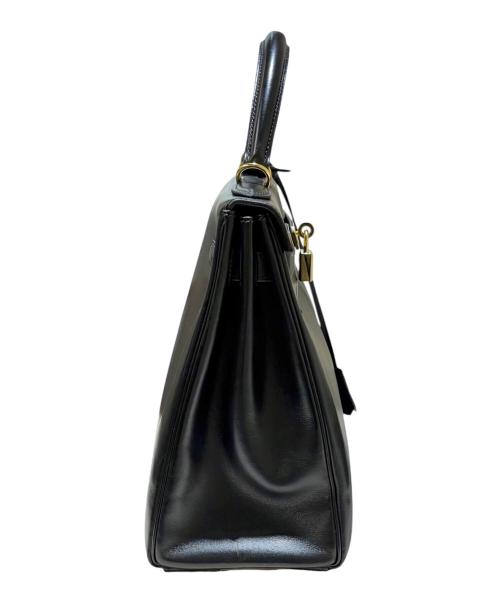 HERMES（エルメス）HERMES (エルメス) Kelly 28 ケリー 28/内縫い/ボックスカーフ/ブラック/▢F刻印：2002年製造/ゴールド金具 ブラック サイズ:28の古着・服飾アイテム