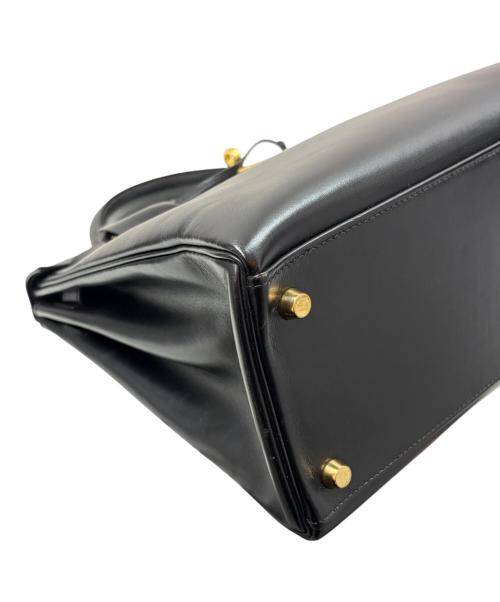 HERMES（エルメス）HERMES (エルメス) Kelly 28 ケリー 28/内縫い/ボックスカーフ/ブラック/▢F刻印：2002年製造/ゴールド金具 ブラック サイズ:28の古着・服飾アイテム