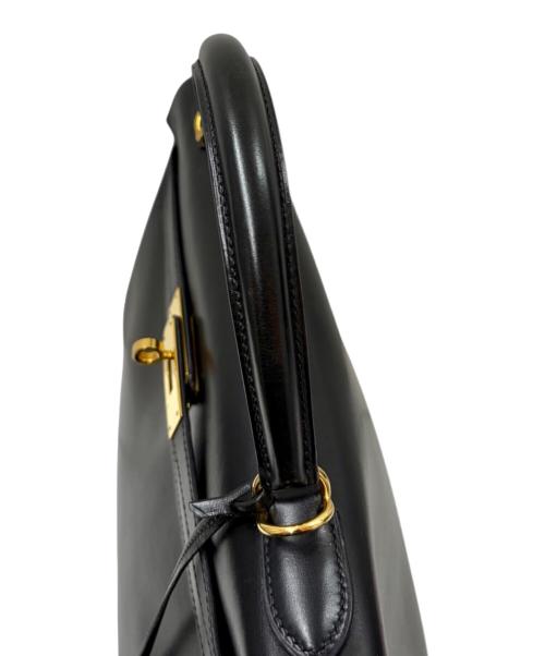 HERMES（エルメス）HERMES (エルメス) Kelly 28 ケリー 28/内縫い/ボックスカーフ/ブラック/▢F刻印：2002年製造/ゴールド金具 ブラック サイズ:28の古着・服飾アイテム