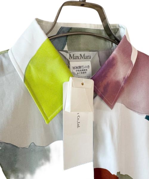 MaxMara（マックスマーラ）MaxMara (マックスマーラ) ベルテッドプリントシャツ マルチカラー サイズ:38 未使用品の古着・服飾アイテム