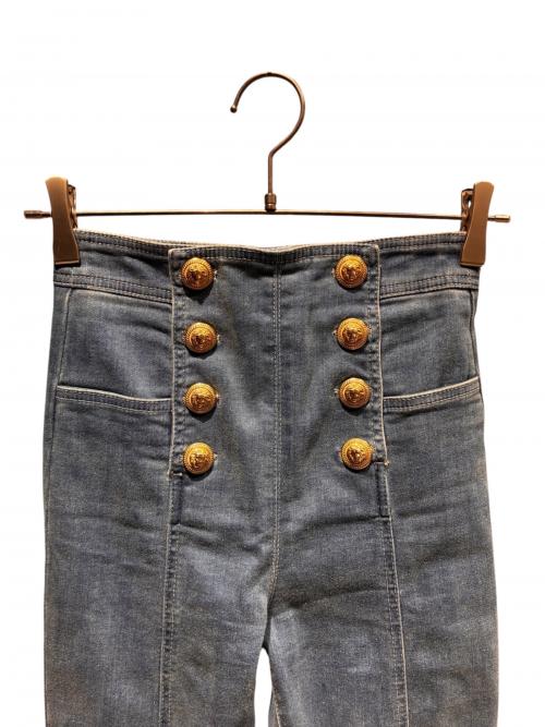 BALMAIN（バルマン）BALMAIN (バルマン) ハイウエストスキニーデニムパンツ ブルー サイズ:34の古着・服飾アイテム