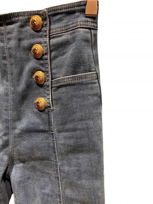 BALMAIN（バルマン）BALMAIN (バルマン) ハイウエストスキニーデニムパンツ ブルー サイズ:34の古着・服飾アイテム