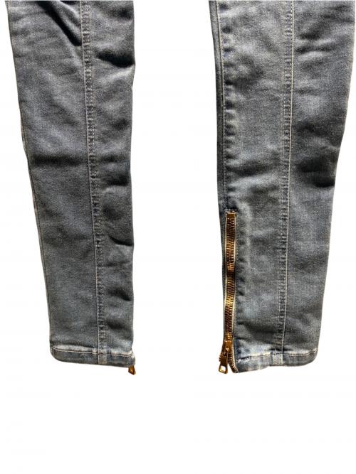 BALMAIN（バルマン）BALMAIN (バルマン) ハイウエストスキニーデニムパンツ ブルー サイズ:34の古着・服飾アイテム