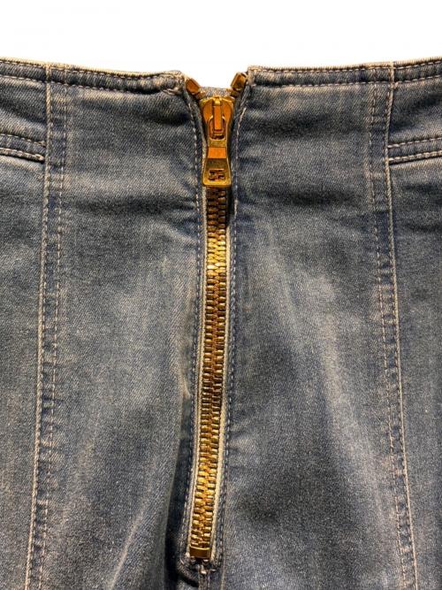 BALMAIN（バルマン）BALMAIN (バルマン) ハイウエストスキニーデニムパンツ ブルー サイズ:34の古着・服飾アイテム