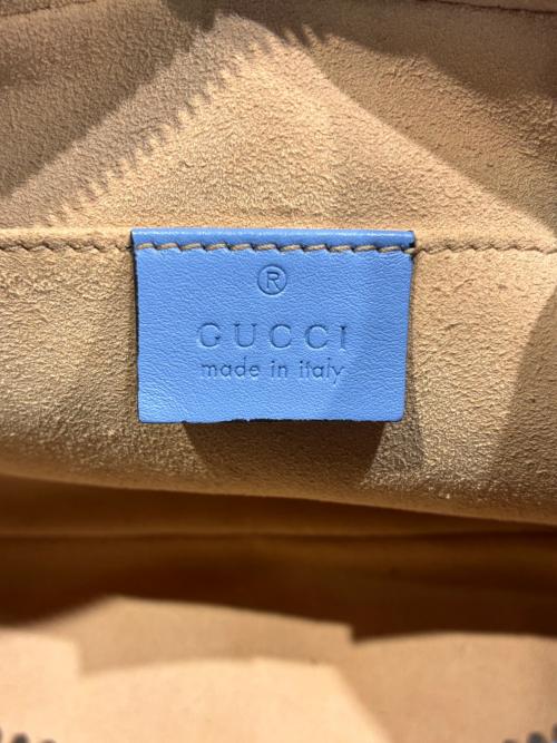 GUCCI（グッチ）GUCCI (グッチ) ショルダーバッグ ブルー×ゴールド金具 サイズ:スモール/smallの古着・服飾アイテム