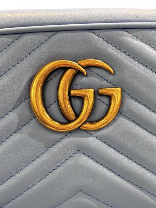 GUCCI（グッチ）GUCCI (グッチ) ショルダーバッグ ブルー×ゴールド金具 サイズ:スモール/smallの古着・服飾アイテム