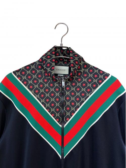 GUCCI（グッチ）GUCCI (グッチ) GGスターオーバーサイズジャージージャケット ブラック サイズ:Mの古着・服飾アイテム
