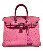 HERMESエルメス）の古着「Birkin 25 バーキン 25/オーストリッチ/ピンク系/▢M刻印：2009年製造/シルバー金具」｜ピンク