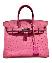 HERMES（エルメス）の古着「Birkin 25 バーキン 25/オーストリッチ/ピンク系/▢M刻印：2009年製造/シルバー金具」｜ピンク