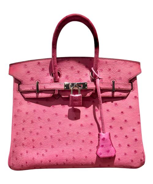 HERMES（エルメス）HERMES (エルメス) Birkin 25 バーキン 25/オーストリッチ/ピンク系/▢M刻印：2009年製造/シルバー金具 ピンク サイズ:25の古着・服飾アイテム