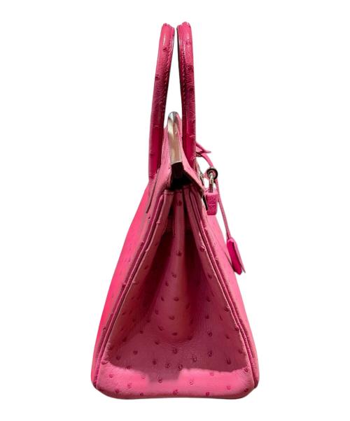 HERMES（エルメス）HERMES (エルメス) Birkin 25 バーキン 25/オーストリッチ/ピンク系/▢M刻印：2009年製造/シルバー金具 ピンク サイズ:25の古着・服飾アイテム