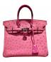 HERMES（エルメス）の古着「Birkin 25 バーキン 25/オーストリッチ/ピンク系/▢M刻印：2009年製造/シルバー金具」｜ピンク