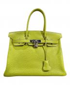 HERMESエルメス）の古着「Birkin 30 バーキン 30/トゴ/ライムグリーン/▢K刻印：2007年製造/シルバー金具」｜ライムグリーン