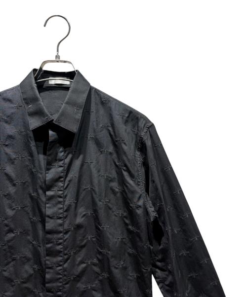 DIOR HOMME（ディオール オム）DIOR HOMME (ディオール オム) BEE刺繍総柄長袖シャツ ブラック サイズ:38の古着・服飾アイテム