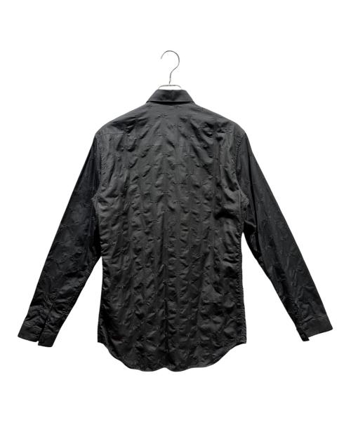 DIOR HOMME（ディオール オム）DIOR HOMME (ディオール オム) BEE刺繍総柄長袖シャツ ブラック サイズ:38の古着・服飾アイテム
