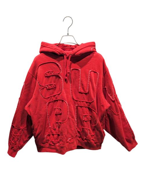 SUPREME（シュプリーム）SUPREME (シュプリーム) Cutout Letters Hooded Sweatshirt レッド サイズ:Mの古着・服飾アイテム