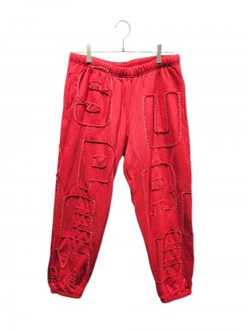 SUPREME（シュプリーム）SUPREME (シュプリーム) Cutout Letters Sweatpant レッド サイズ:Mの古着・服飾アイテム