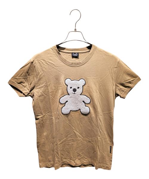 DOLCE & GABBANA（ドルチェ＆ガッバーナ）DOLCE & GABBANA (ドルチェ＆ガッバーナ) PILE BEAR半袖Tシャツ/熊/ベア/刺繍 ブラウン サイズ:Lの古着・服飾アイテム