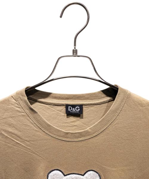 DOLCE & GABBANA（ドルチェ＆ガッバーナ）DOLCE & GABBANA (ドルチェ＆ガッバーナ) PILE BEAR半袖Tシャツ/熊/ベア/刺繍 ブラウン サイズ:Lの古着・服飾アイテム
