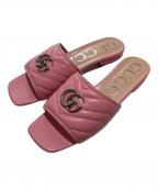 GUCCIグッチ）の古着「GUCCI GGマーモント スライドサンダル / ミュールサンダル」｜ピンク