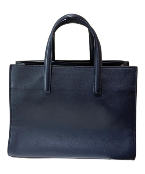 PRADA（プラダ）PRADA (プラダ) サフィアーノ 2WAY ハンドバッグ ネイビーの古着・服飾アイテム