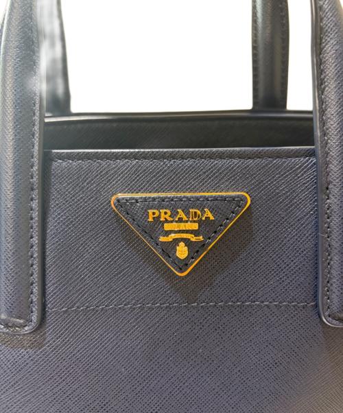 PRADA（プラダ）PRADA (プラダ) サフィアーノ 2WAY ハンドバッグ ネイビーの古着・服飾アイテム