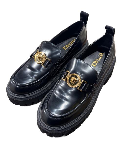 VERSACE（ヴェルサーチ）VERSACE (ヴェルサーチ) メデューサ 厚底レザーローファー サイズ:38の古着・服飾アイテム