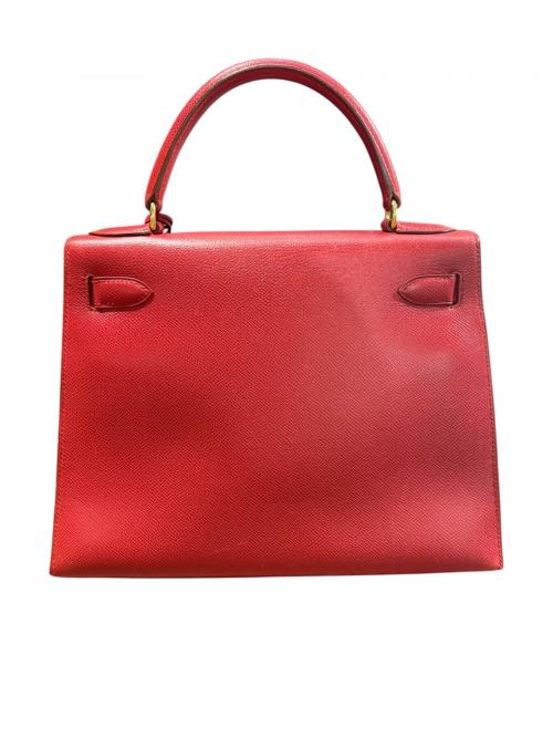 HERMES（エルメス）HERMES (エルメス) Kelly 28 ケリー 28/外縫い/クシュベル/レッド系/〇X刻印：1994年製造/ゴールド金具 レッド系 サイズ:28の古着・服飾アイテム