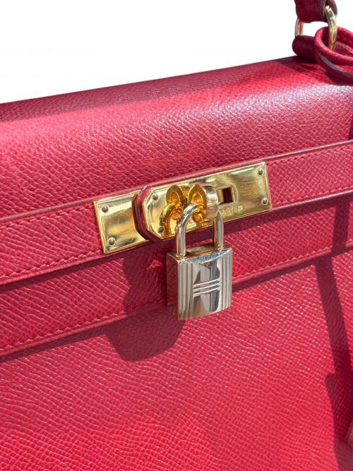 HERMES（エルメス）HERMES (エルメス) Kelly 28 ケリー 28/外縫い/クシュベル/レッド系/〇X刻印：1994年製造/ゴールド金具 レッド系 サイズ:28の古着・服飾アイテム