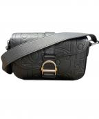 DIOR HOMMEディオール オム）の古着「Saddle Heritage フラップ付き メッセンジャーバッグ ミニ 2ADCA662MLL H00N 2026年製」｜ブラック