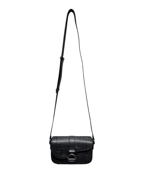 DIOR HOMME（ディオール オム）DIOR HOMME (ディオール オム) Saddle Heritage フラップ付き メッセンジャーバッグ ミニ 2ADCA662MLL H00N 2026年製 ブラック サイズ:-の古着・服飾アイテム