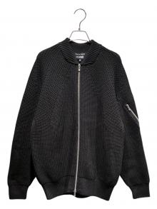 COMME des GARCONS HOMME×BATONER（コムデギャルソン オム×バトナ―）の古着「Wool Worsted Half Cardigan」｜ブラック