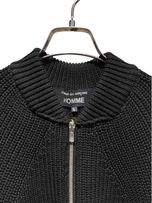 COMME des GARCONS HOMME（コムデギャルソン オム）COMME des GARCONS HOMME (コムデギャルソン オム) BATONER (バトナ―) Wool Worsted Half Cardigan ブラック サイズ:Lの古着・服飾アイテム