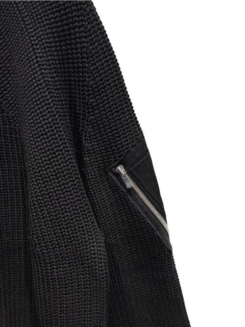 COMME des GARCONS HOMME（コムデギャルソン オム）COMME des GARCONS HOMME (コムデギャルソン オム) BATONER (バトナ―) Wool Worsted Half Cardigan ブラック サイズ:Lの古着・服飾アイテム