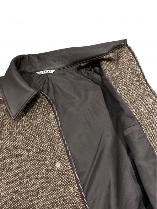 AURALEE（オーラリー）AURALEE (オーラリー) HOMESPUN TWEED ZIP BLOUSON ブラウン サイズ:4の古着・服飾アイテム