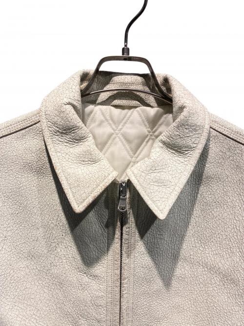 stussy（ステューシー）stussy (ステューシー) ガレージクラックドレザージャケット ホワイト サイズ:Lの古着・服飾アイテム