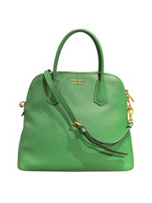 PRADA（プラダ）の古着「トップハンドル2WAYバッグ」｜グリーン×ゴールド