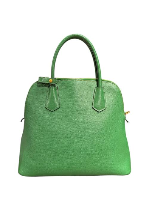 PRADA（プラダ）PRADA (プラダ) トップハンドル2WAYバッグ グリーン×ゴールドの古着・服飾アイテム