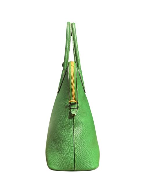 PRADA（プラダ）PRADA (プラダ) トップハンドル2WAYバッグ グリーン×ゴールドの古着・服飾アイテム
