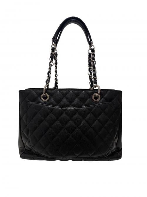 CHANEL（シャネル）CHANEL (シャネル) GSTトートバッグ ブラック×シルバー金具 サイズ:-の古着・服飾アイテム