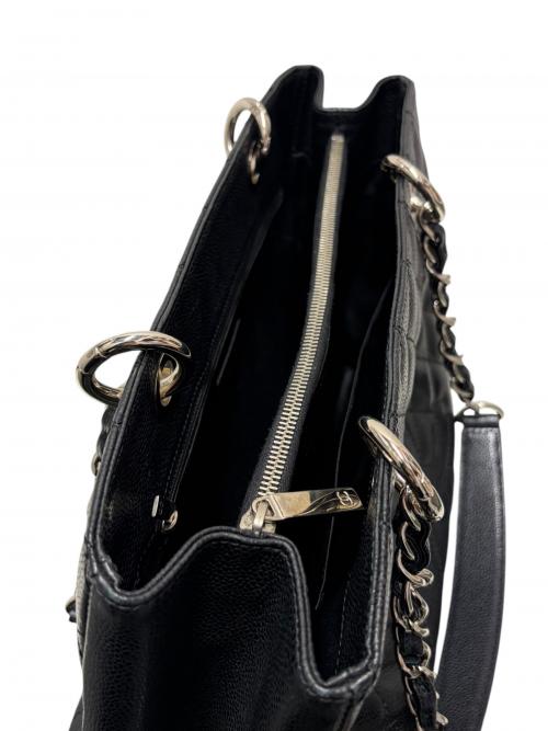 CHANEL（シャネル）CHANEL (シャネル) GSTトートバッグ ブラック×シルバー金具 サイズ:-の古着・服飾アイテム